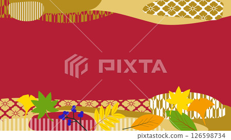 Scandinavian-style wallpaper with Japanese patterns [Autumn image] 126598734