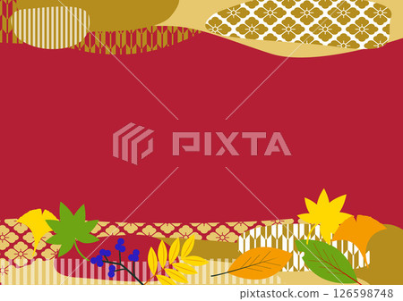 Scandinavian-style wallpaper with Japanese patterns [Autumn image] 126598748