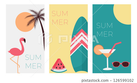 set of summer holiday postcards set of summer holiday postcards 126599102