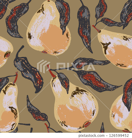 seamless pattern with tropical leaves 126599452