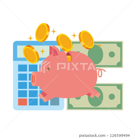 Money and piggy bank 126599494