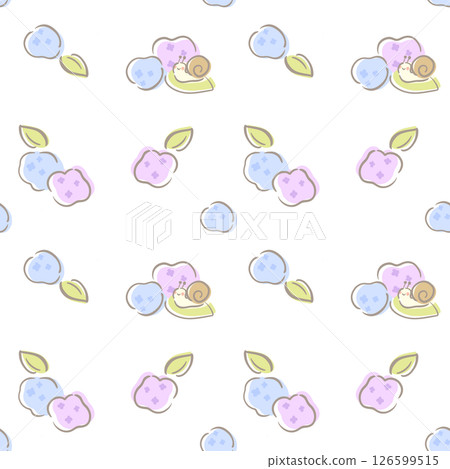 繡球花和蝸牛無縫圖案背景 126599515