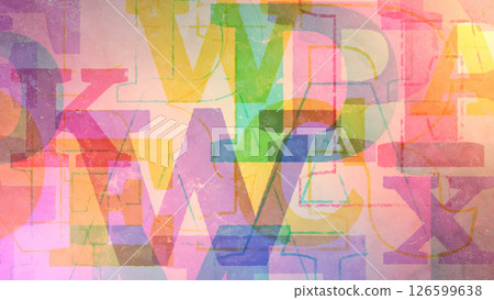 復古風格的背景與字母排列 — — 豐富多彩 126599638