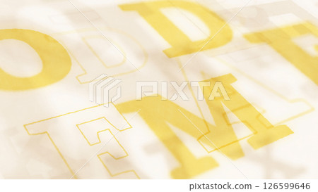 以三維風格對角排列的印刷風格字母背景 - 黃色 126599646