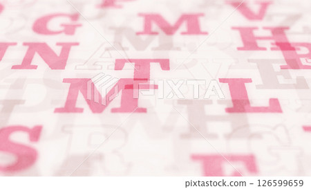 A background of printed alphabets arranged in a three-dimensional style - pink 126599659