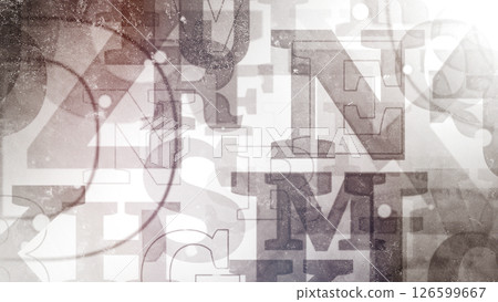 Vintage style background with alphabet letters - Monotone Vintage style background with alphabet letters - Monotone 126599667