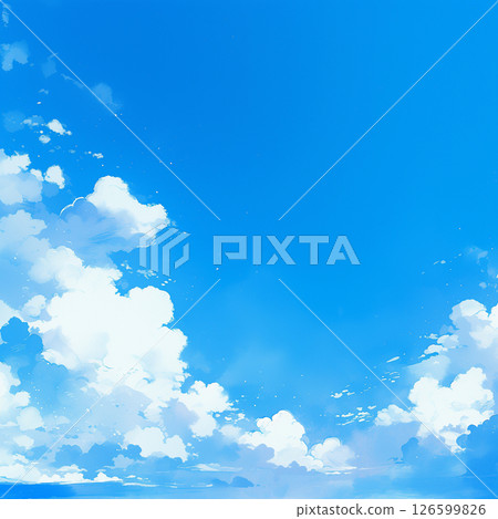 Watercolor illustration background of blue sky and cumulonimbus clouds Watercolor illustration background of blue sky and cumulonimbus clouds 126599826