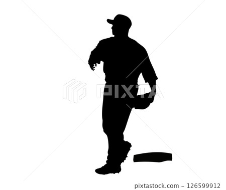 Silhouette of a baseball player throwing a ball Silhouette of a baseball player throwing a ball 126599912