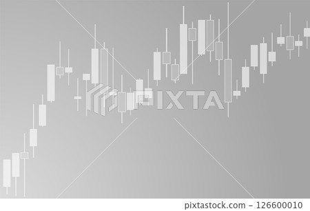 This vector illustration features a trading chart with varying candlestick patterns on a minimalistic background. It represents market trends used in financial analysis and decision-making 126600010