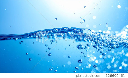 從水下看到的水面和氣泡 126600461