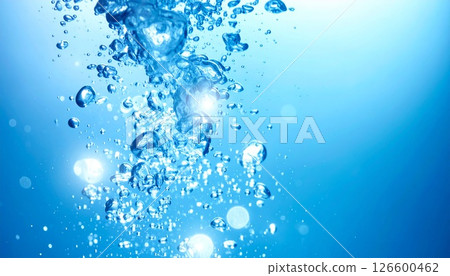 從水下看到的水面和氣泡 126600462