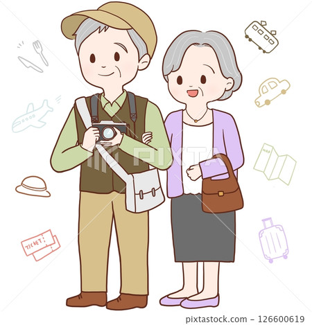 老年夫婦旅行（背景） 126600619