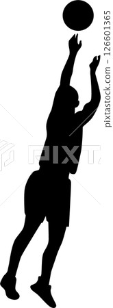Basketball shooting pose silhouette Basketball shooting pose silhouette 126601365