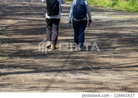 People enjoying walking in the park 126601637