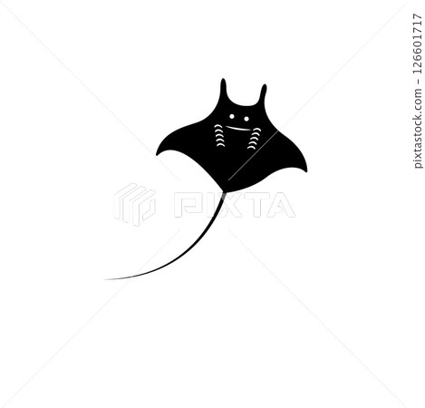 Stingray Ocean Animal, Electric Ray Solid Flat Vector Icon Isolated on White Background 126601717