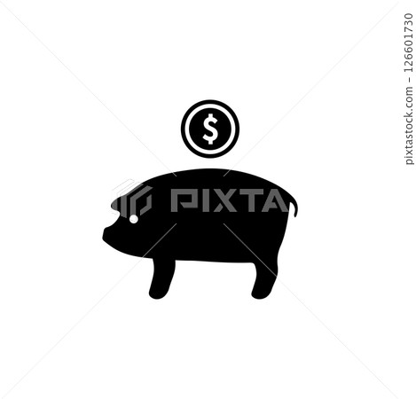 Piggy Bank, Money and Finance Moneybox Solid Flat Vector Icon Isolated on White Background Piggy Bank, Money and Finance Moneybox Solid Flat Vector Icon Isolated on White Background 126601730