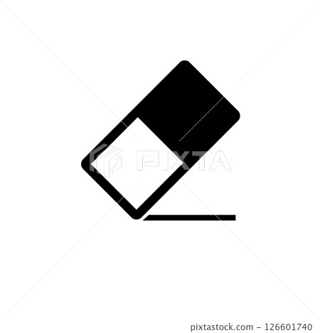 Eraser Rubber, Erasing Pencil Tool Solid Flat Vector Icon Isolated on White Background Eraser Rubber, Erasing Pencil Tool Solid Flat Vector Icon Isolated on White Background 126601740
