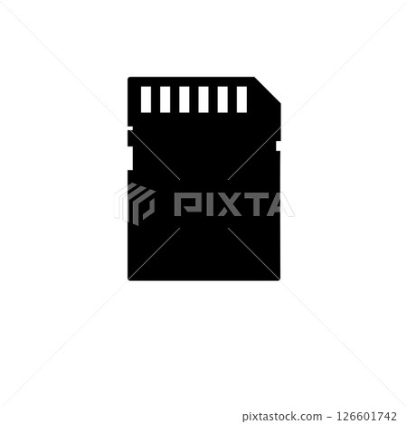 Flash Memory Card, Micro SD Storage Solid Flat Vector Icon Isolated on White Background 126601742