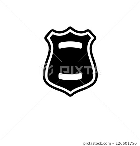 Police Officer Badge, Sheriff Shield Solid Flat Vector Icon Isolated on White Background 126601750
