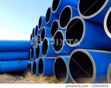 Industrial polymer pipes. 126602642