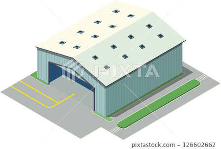 Isometric empty hangar for aircraft 126602662