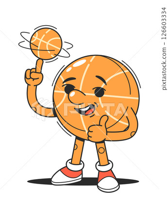 Basketball character spinning ball fast Basketball character spinning ball fast 126603334