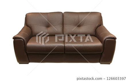 Leather couch brown 126603397