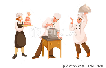 Chefs are Masterfully Crafting Culinary Delights in a WellEquipped Kitchen Space Chefs are Masterfully Crafting Culinary Delights in a WellEquipped Kitchen Space 126603691