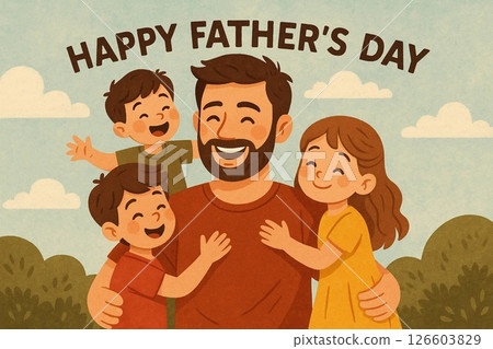 Father's Day Hug AI Generated Illustration 126603829