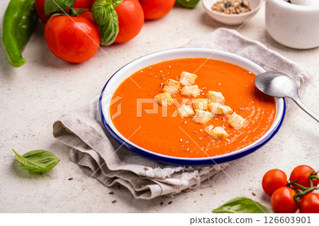 Gazpacho soup in bowl 126603901