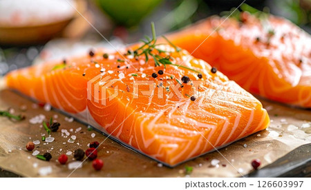 鮮嫩亮澤的鮭魚 3 鮮嫩亮澤的鮭魚 3 126603997