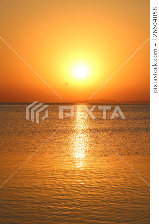Sunrise over the sea. Sunset above ocean 126604058