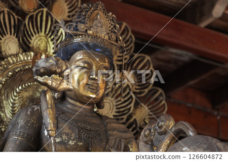 The Hindu Goddess Lakshmi statue, close up face photo 126604872
