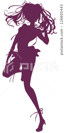 Idol-like woman in swimsuit silhouette Idol-like woman in swimsuit silhouette 126605443