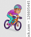 character on bicycle 126605445