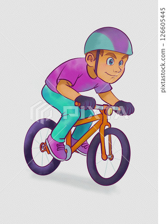 character on bicycle 126605445