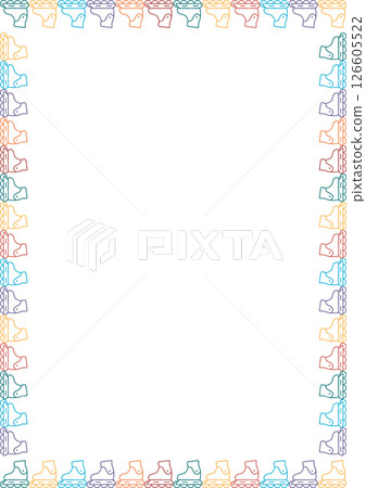 Roller Skates frame. Colorful design for players template. Frame with empty space for your text Roller Skates frame. Colorful design for players template. Frame with empty space for your text 126605522