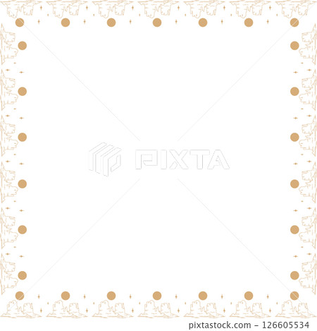 Desert valley mountains frame. Wild west rocky desert template. Simple empty frame box 126605534