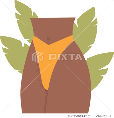 Bikini intimate and hygiene illustration. Hair removal area icon. Women's health, body positive Bikini intimate and hygiene illustration. Hair removal area icon. Women's health, body positive 126605805