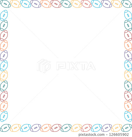 Football sport frame. Colorful design for american football players template. Frame with empty space Football sport frame. Colorful design for american football players template. Frame with empty space 126605902