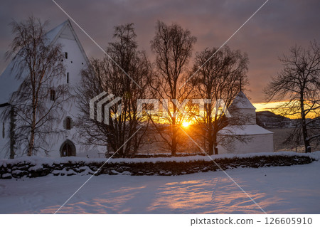 Church and chapel in the surise, Norway 126605910