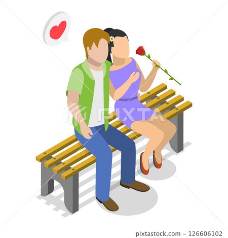 3D Isometric Flat  Set of Romantic Couples. Item 3 126606102