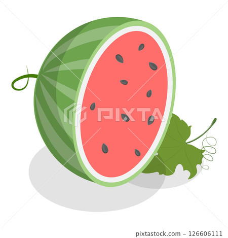 3D Isometric Flat Set of Fruits. Item 4 3D Isometric Flat Set of Fruits. Item 4 126606111
