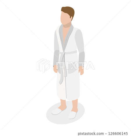 3D Isometric Flat Illustration of Couple in Robes. Item 2 3D Isometric Flat Illustration of Couple in Robes. Item 2 126606145
