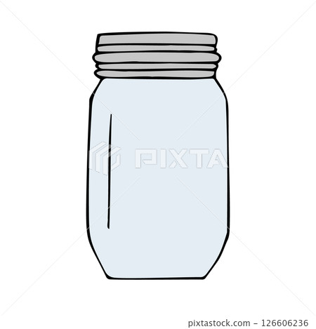 Vector hand drawn sketch doodle colored jar can Vector hand drawn sketch doodle colored jar can 126606236