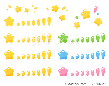 Pop cute star illustration material set 126606343