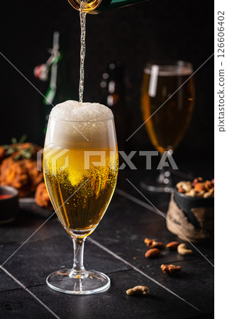 Glass of light beer 126606402