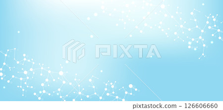 Molecular structure DNA, atom, neurons. Science concept for your design. Connected lines with dots. Medical, technology, chemistry, science background. Vector illustration 126606660