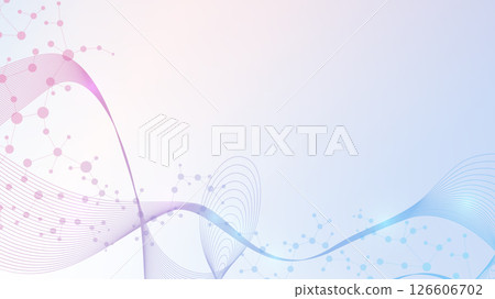 Structure molecule and communication. Dna, atom, neurons. Scientific concept for your design. Connected lines with dots. Medical, technology, chemistry, science background.  illustration 126606702