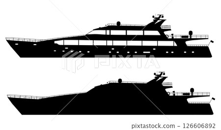 Ship vector silhouette. Yacht Ship vector silhouette. Yacht 126606892